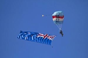 Wanaka Prints: RNZAF Sky Diver and New Zealand flag, Warbirds over Wanaka, Wanaka, South Island