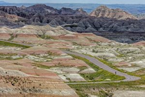 Great Plain Prints: Road cycling in Badlands National Park, South Dakota, USA