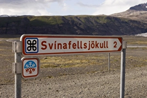 Skaftafell Prints: Road Sign, Skaftafell National Park, South coast, Iceland