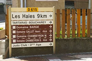 Roadsign Prints: Road signs in the village to Domaine Barge, Gallet Henri, Chambeyron. Ampuis, Cote Rotie