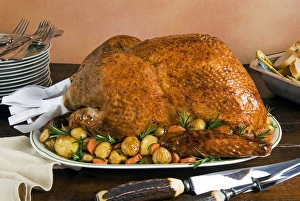Roast Turkey with potatoes and chestnuts