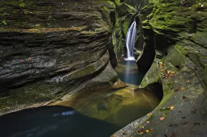 State Park Prints: Robinson Falls, also known as Corkscrew Falls, carves through a small gorge of Black Hand