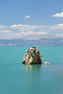 Rock emerging from Lake Egirdir, Isparta, Turkey