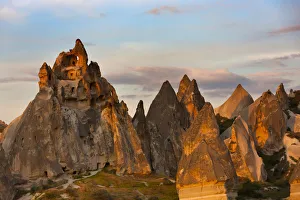 Pillar Prints: Rock formation in Goreme at sunset, Cappadocia (UNESCO World Heritage Site), Turkey