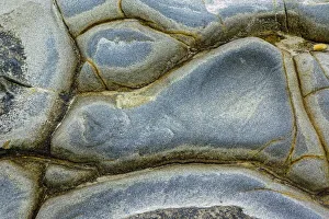 Coos Bay Prints: Rock pattern in eroded coastline, Shore Acres State Park, Coos Bay, Oregon