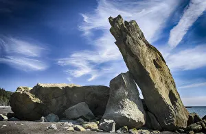 Images Dated 2021 April: Rock Slabs and Sky, Rialto Beach, Olympic National Park, Washington State