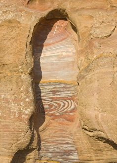 Images Dated 25th May 2008: Rock texture of cave wall, Petra, Jordan
