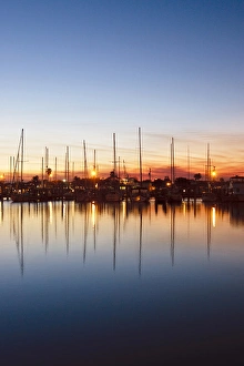 Safety Prints: Rockport, Texas harbor at sunset