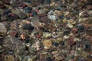 Lakeshore Trail Prints: Rocks under water, Lakeshore Trail, Colter Bay, Grand Tetons National Park, Wyoming, USA
