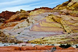 Images Dated 24th March 2018: Rocky landscape, White Domes Area, Valley of Fire State Park, Nevada, USA