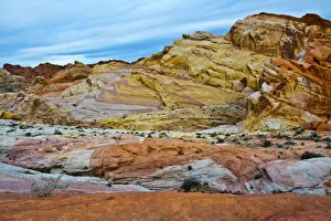 Images Dated 24th March 2018: Rocky landscape, White Domes Area, Valley of Fire State Park, Nevada, USA