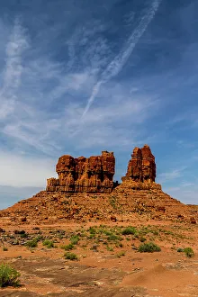 Outcrop Prints: A rocky mound rises out of a New Mexico desert