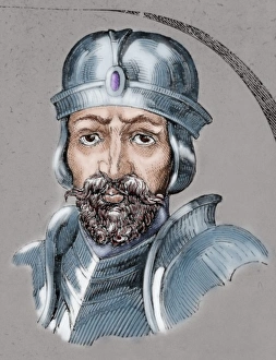 8th Century Prints: Roderic. Visigoth king (709-711)