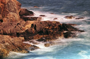 Foam Prints: Roiling Water at Otter Cliffs, Acadia National Park, Mount Desert Island, Maine, USA