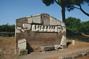 Roman Art. The Appian Way. Funerary monument. Ilario Fusto tomb. Deceaseds. Relief