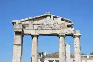 Images Dated 23rd August 2005: Roman Art. Roman Agora. Remains of the gate into the Roman Forum. Athens, Central Greece