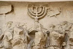 Roman Art. Triumphal Arch of Titus with a single arch, located on the Via Sacra