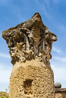 Archaeological Prints: Roman Corinthian capital, Utica Punic and Roman archaeological site, Tunisia, North Africa