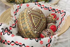 Images Dated 22nd October 2016: Romania. Bukovina, Moldovita, Renowned for painted eggs decorative for Easter holidays
