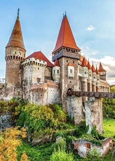 Gothic Prints: Romania, Hunedoara. Corvin Castle