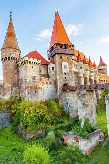 Gothic Prints: Romania, Hunedoara. Corvin Castle