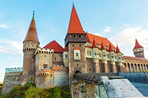 Gothic Prints: Romania, Hunedoara. Corvin Castle
