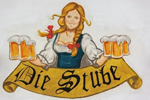 World Locations Prints: Romania, Transylvania, Brasov, sign for Die Stube, German-style beerhall
