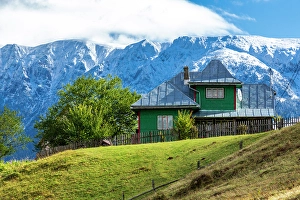 Transylvania Prints: Romania, Transylvania, Carpathian Mountains. Hiking trails, fields