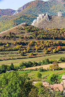 View From Above Prints: Romania, Transylvania. Coltesti Castle 11th century ruins
