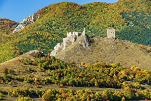 View From Above Prints: Romania, Transylvania. Coltesti Castle 11th century ruins
