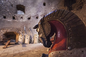 Images Dated 12th May 2014: Romania, Transylvania, Hunedoara, Corvin Castle, armor display