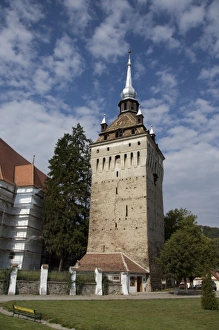 Romanian Prints: Romania, Transylvania, Schisiz. 17th Century Romanian tower