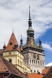 Images Dated 16th May 2014: Romania, Transylvania, Sighisoara, clock tower, built in 1280, daytime
