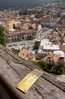 Romania, Transylvania, Sighisoara. Birthplace of Vlad Tepes, Dracula. Rooftop view