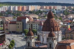 Images Dated 17th May 2014: Romania, Transylvania, Targu Mures, elevated view of the Greco-Catholic Cathedral