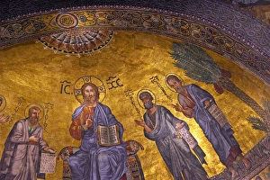 Beard Prints: Rome, Italy, Basilica di San Paolo Fuori le Mura, Detail of Apse Mosaic at the alter