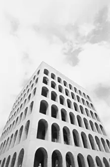 Black And White Prints: Rome Italy, EUR Palazzo del Lavoro