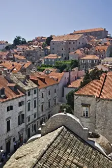 Roof Top Prints: Rooftop view of Church of Saint Savior and Old Town Dubrovnik, Croatia a UNESCO World