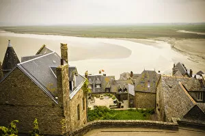 France Gallery: Rooftops and bay, Mont Saint-Michel, Normandy, France