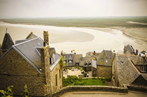 France Collection: Rooftops and bay, Mont Saint-Michel, Normandy, France