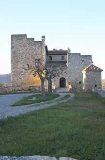 Roquetaillade hilltop village. With medieval chateau. Limoux. Languedoc. Evening sunshine