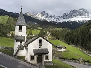 Rosengarten or Catinaccio mountain range in the dolomites of South Tyrol after a
