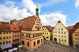 Rothenburg ob der Tauber, Bavaria, Germany, Market Square and councillors tavern