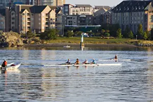Exercise Prints: Rowing session at Victoria British Columbia Inner Harbour in Canada