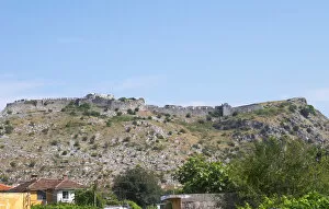 The Rozafa hilltop castle fortress fort between Shkodra and Lezhe. Albania, Balkan