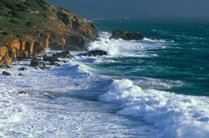 Alghero Prints: Rugged coast south of Alghero, Sardinia, Italy. roman, ancient, historical