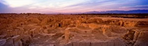 Silk Road Prints: Ruins of ancient city, Jiaohe, at sunset, Turpan, Xinjiang Province, Silk Road, China