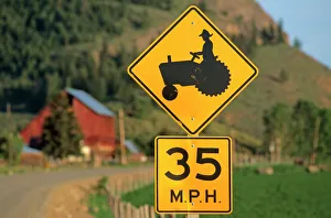 Tractor Prints: Rural road sign