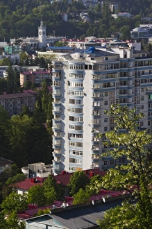 Images Dated 28th May 2011: Russia, Black Sea Coast, Sochi, elevated city view from Vinogradnaya Street, morning