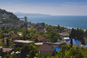 Kavkaz Prints: Russia, Black Sea Coast, Sochi-area, Dagomys, elevated town view